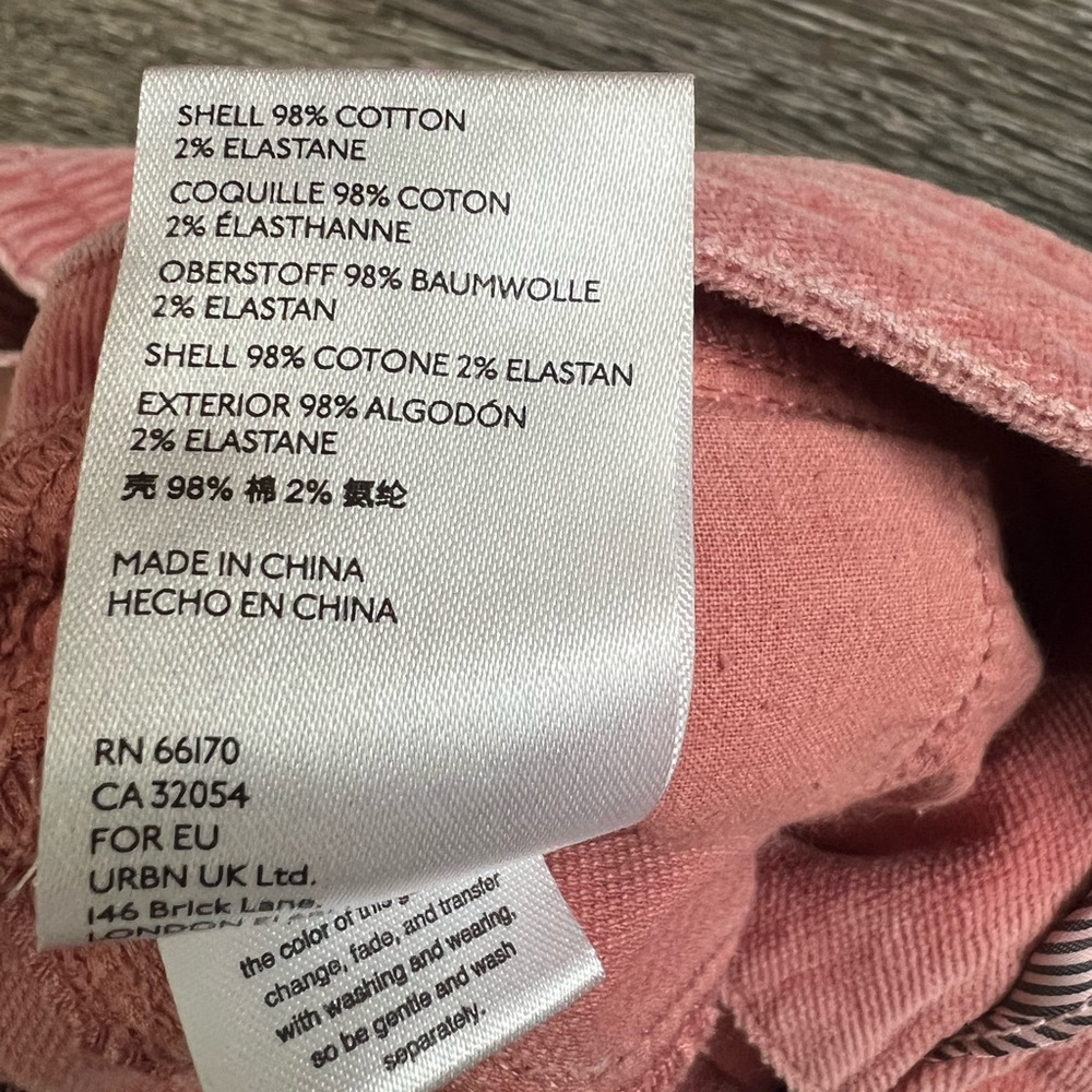 Anthropologie Kalea Pleated Corduroy Jogger Pants Pink - Picture 9 of 9